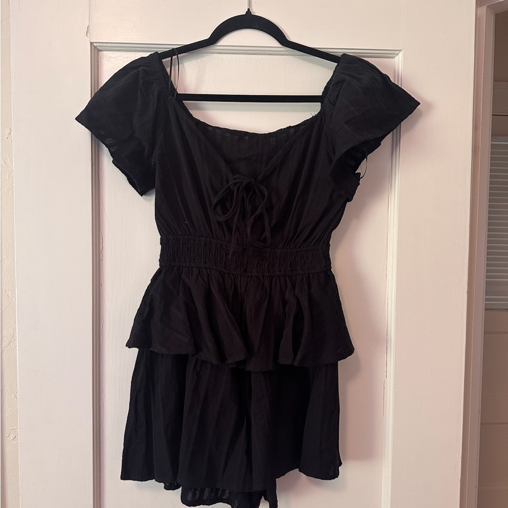 Princess Polly Black Ruffle Jumpsuit